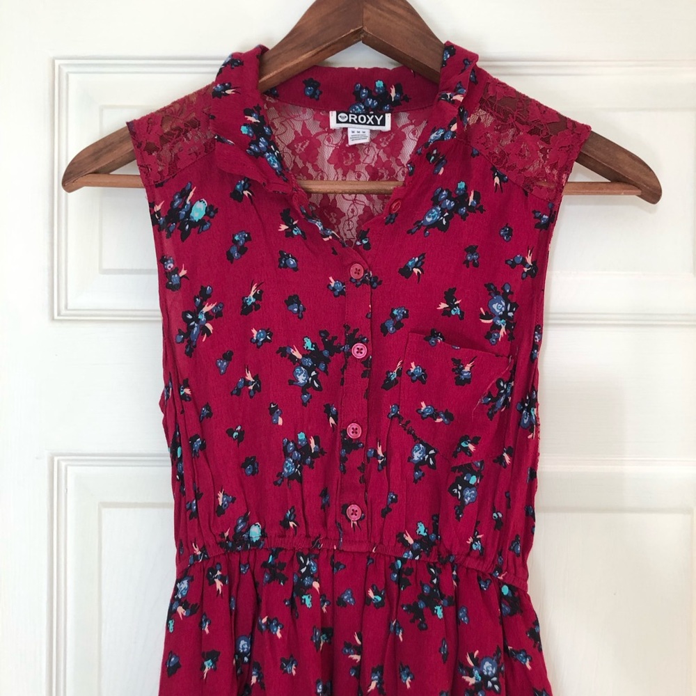 Floral Roxy skater dress with lace back
